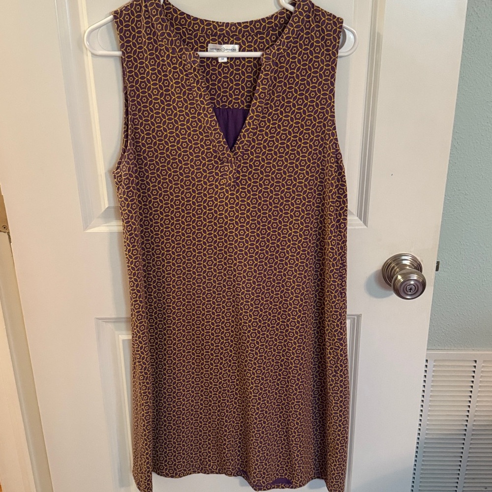 Purple and Gold Sleeveless Dress